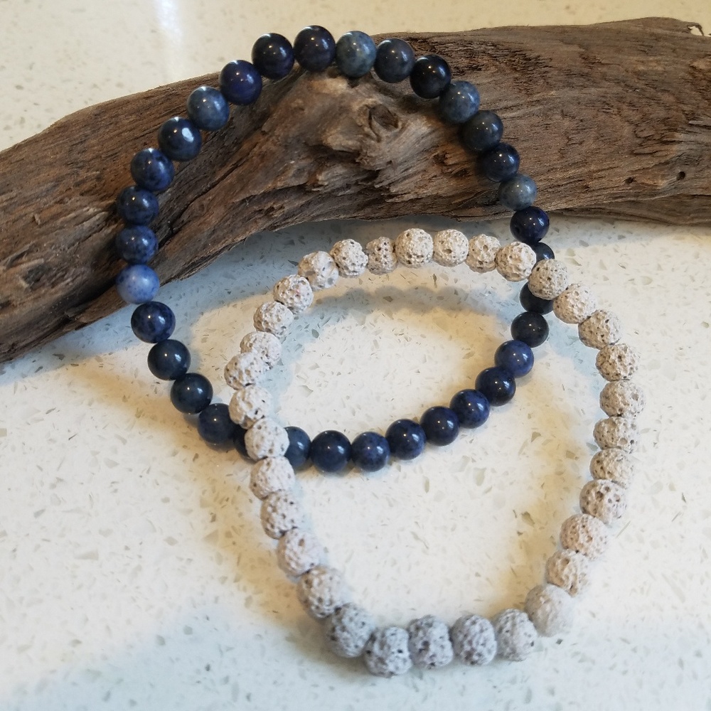 87RWD || Lava Bead bracelet set